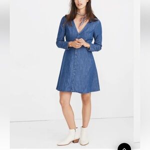 Madewell Denim Lilyblossom Button-Front Dress - Size 4